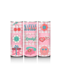 Kayteaapiecespot Valentine Tumbler 5 with red and pink heart design, stainless steel body, and reusable travel mug for Valentine's Day.