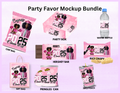 Pink Grad Party Favor Templates Bundles