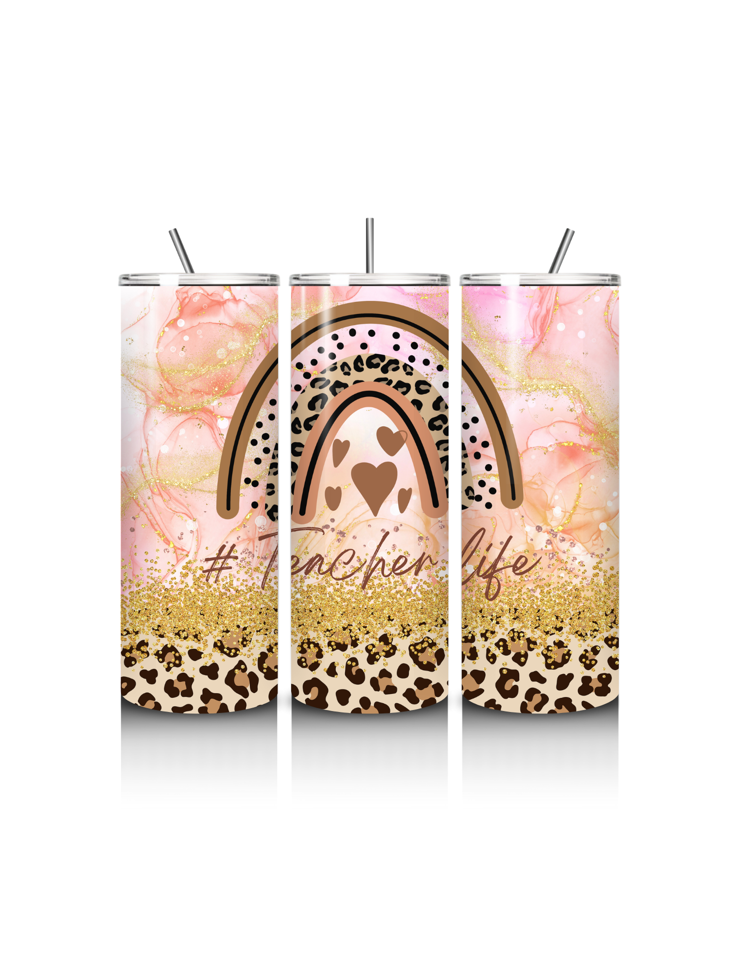 Leopard Print Teacher Life Tumbler