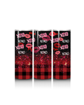 Valentine Tumbler by kayteaapiecespot featuring a festive red and pink heart design on a sleek stainless steel drink container.