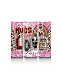 Kayteaapiecespot Valentine Tumbler 3 with pink and red heart designs, insulated travel mug for hot and cold beverages
